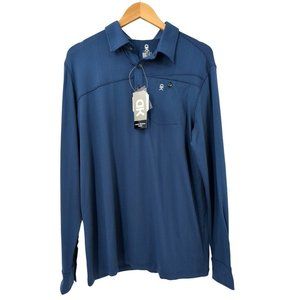 Little Donkey Andy Polo Shirt Womens L Long Sleeve Ultra-Elastic Golf Blue